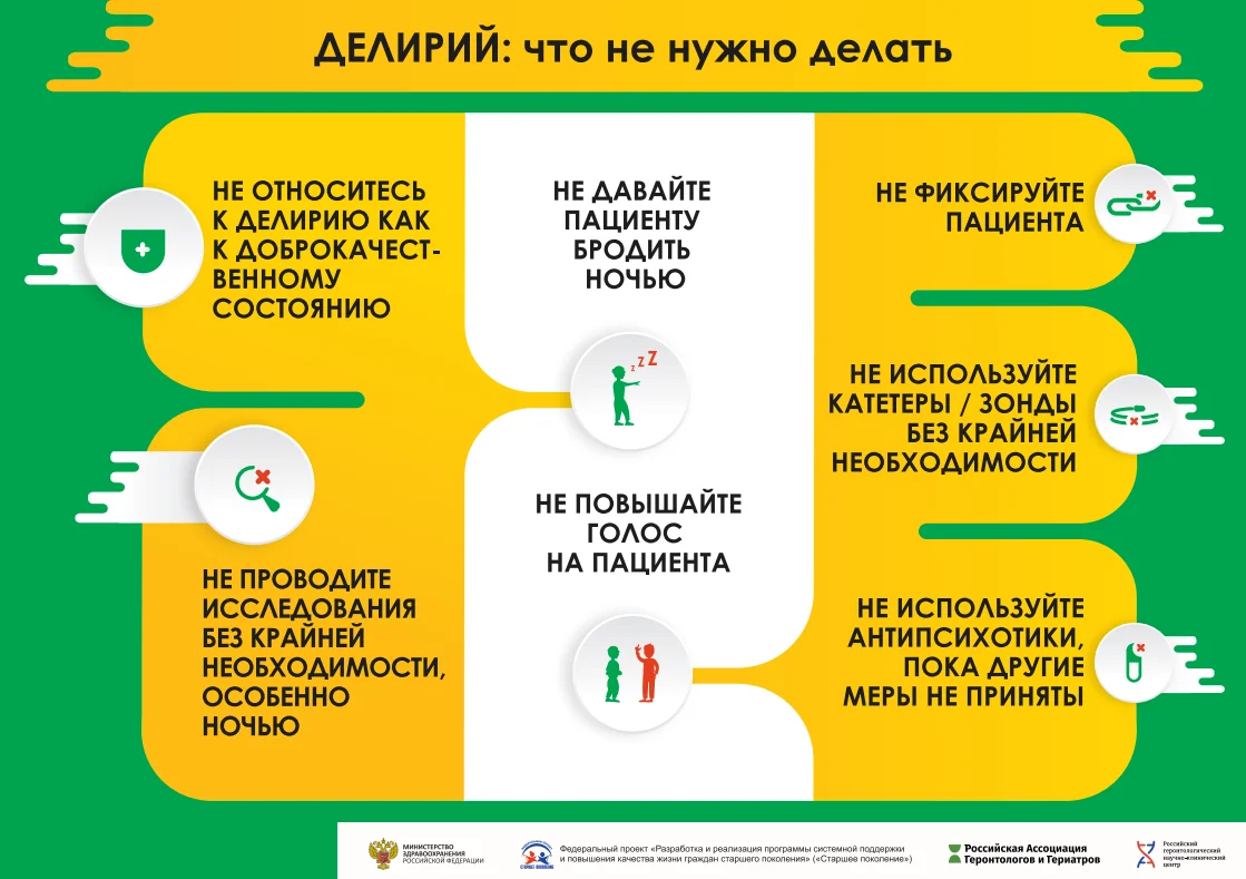 Делирий. Что НЕ нужно делать?