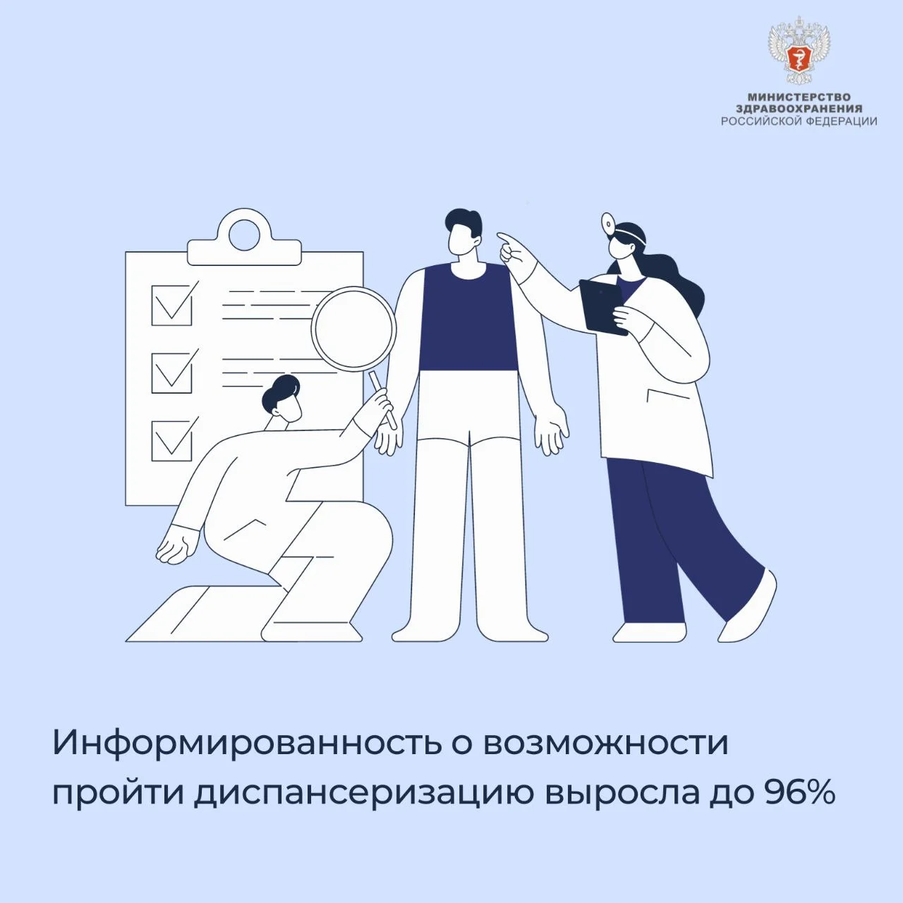 Информированность о возможности пройти диспансеризацию выросла до 96%