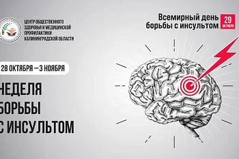 С 28.10. по 03.11.2024 года Министерством здравоохранения РФ объявлена Неделя борьбы с инсультом (в честь Всемирного дня борьбы с инсультом 29 октября). С 28.10. по 03.11.2024 года Министерством здравоохранения РФ объявлена Неделя борьбы с инсультом (в честь Всемирного дня борьбы с инсультом 29 октября).