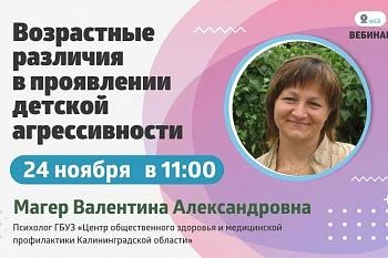 Вебинар. Тема: "Возрастные различия в проявлении детской агрессивности" Вебинар. Тема: "Возрастные различия в проявлении детской агрессивности"
