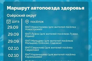 В Озёрском округе до 2 октября работают передвижные медкомплексы