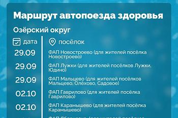 В Озёрском округе до 2 октября работают передвижные медкомплексы